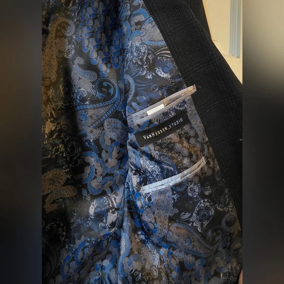 Van Heusen Navy Blazer with Brown Details - Picture 6 of 6